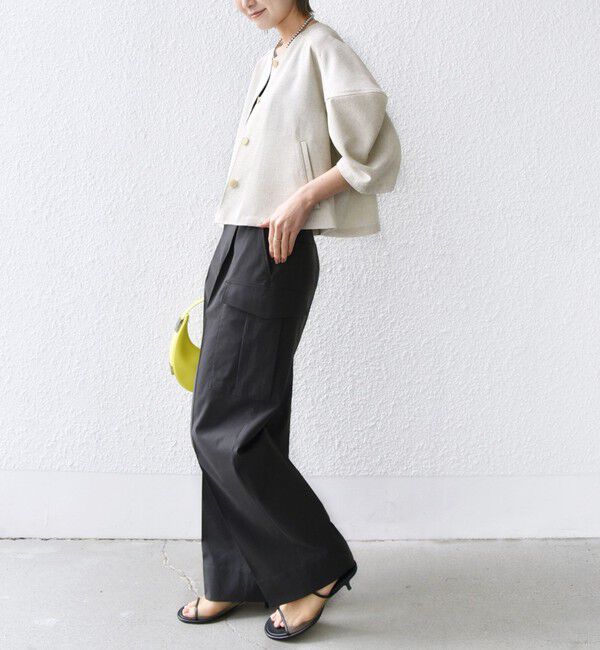 SHIPS for women「【WEB限定】〈洗濯機可能〉リネンライク ランタン袖 ジャケット」|シャツ・ブラウス|