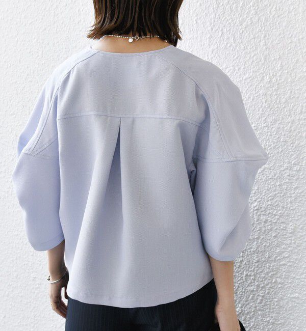 SHIPS for women「【WEB限定】〈洗濯機可能〉リネンライク ランタン袖 ジャケット」|シャツ・ブラウス|