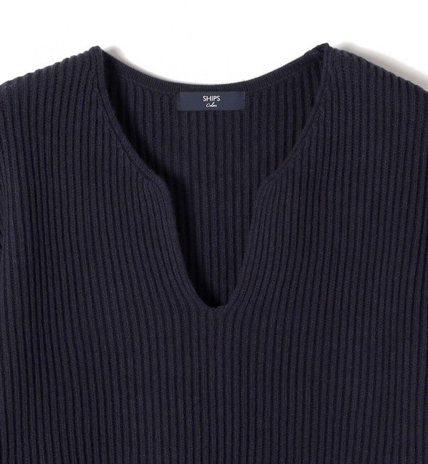 SHIPS Colors 「SHIPS Colors:〈手洗い可能〉畦 スキッパー ニット◇」|ニット・セーター|