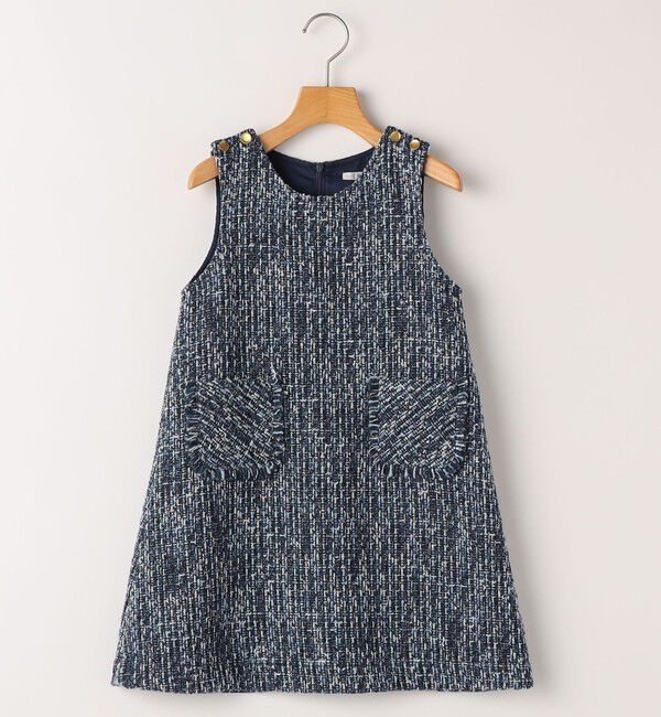 SHIPS KIDS「SHIPS KIDS:140～150cm / ツイード ジャンパー ワンピース」|ワンピース|ネイビー