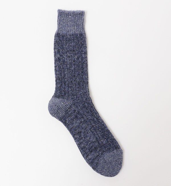 SHIPS「ANONYMOUS: BOUCLE NEP CABLE CREW」|ソックス|ブルー