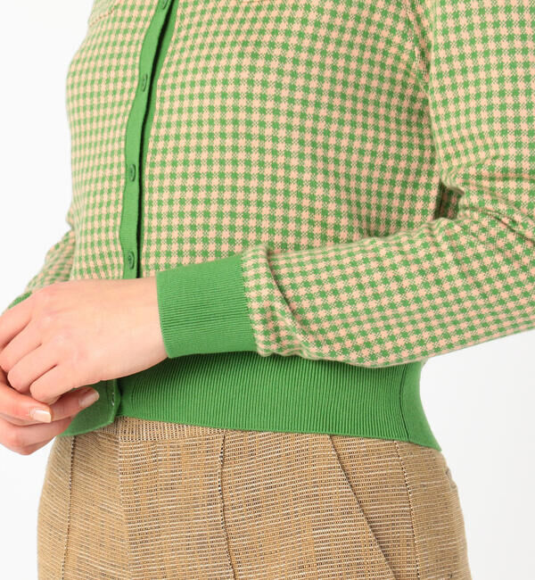 CABaN「コットンカシミヤ ギンガムチェックカーディガン」|カーディガン|