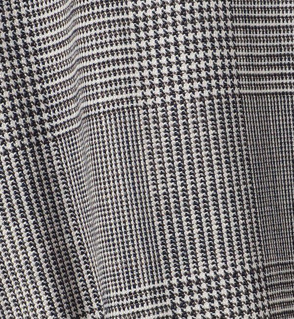 TOMORROWLAND collection「シャイニーグレンチェック サイドスリットジャケット」|ノーカラージャケット|