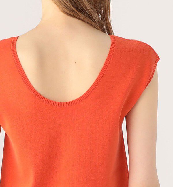 CABaN「コットンポリエステル バックオープンフレンチスリーブプルオーバー」|ニット・セーター|