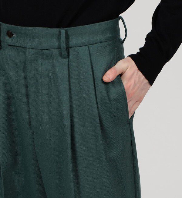 TOMORROWLAND MENS「フランネラーナ 2タックワイドストレートパンツ」|スラックス|