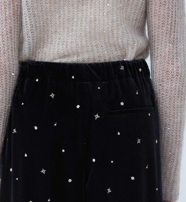 Ballsey「ベロアエンブロイダリー ドローストリングワイドパンツ」|その他|