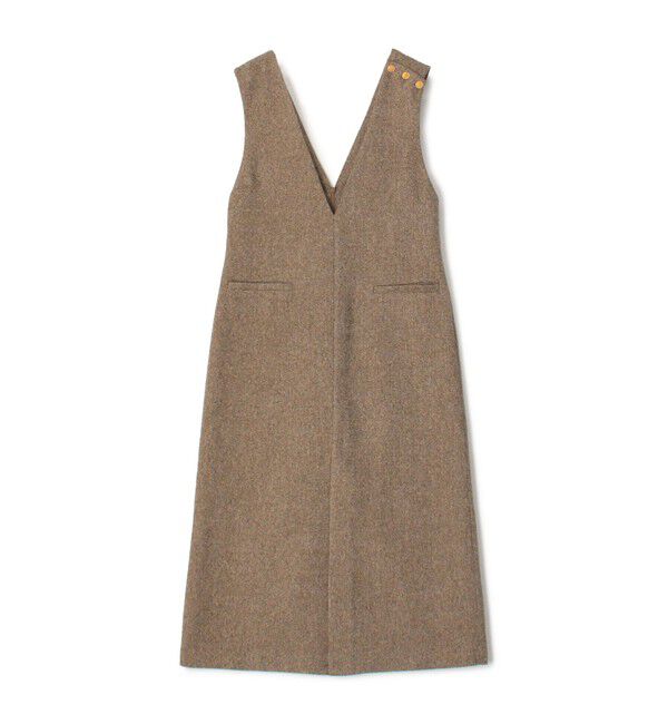 MACPHEE「【WEB限定】ツイーディーサージ Vネックジャンパースカート」|ジャンパースカート|47 ブラウン