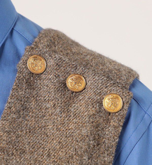 MACPHEE「【WEB限定】ツイーディーサージ Vネックジャンパースカート」|ジャンパースカート|