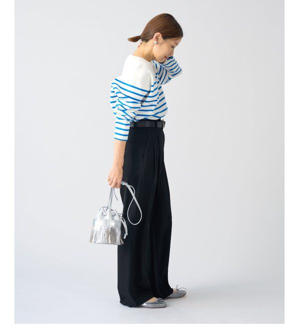 IENA「《追加2》TA/PL ジョーゼットタックワイドパンツ」|スラックス|