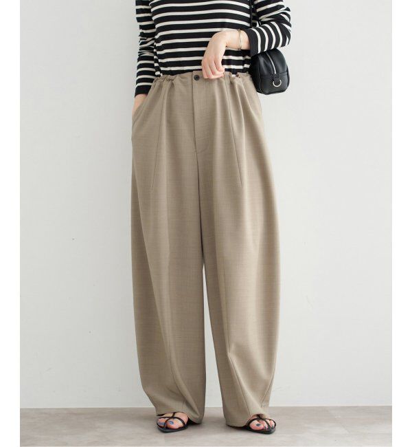 IENA「コクーンパンツ」|スラックス|ベージュ