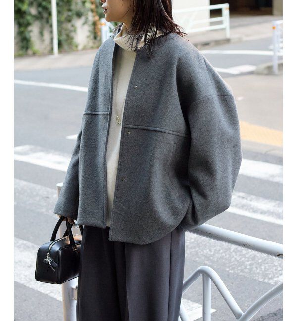 JOURNAL STANDARD「《追加》スーパー140ビーバーノーカラーショートコート」|ノーカラーコート|