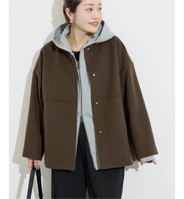 JOURNAL STANDARD「《追加》スーパー140ビーバーノーカラーショートコート」|ノーカラーコート|