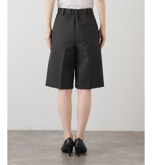 Spick and Span「ハイカウントプレーンハーフパンツ」|スラックス|