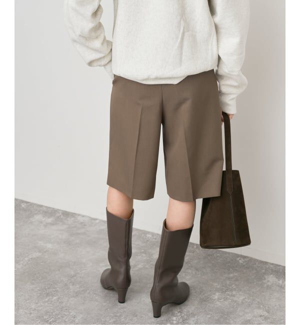 Spick and Span「ハイカウントプレーンハーフパンツ」|スラックス|