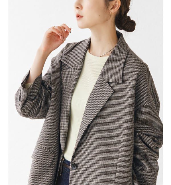 NOBLE「オーバーサイズチェックジャケット」|テーラードジャケット|