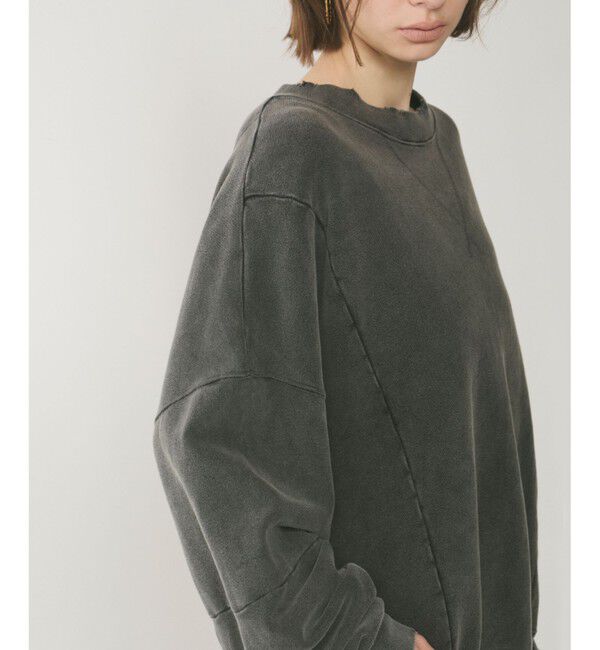 GRACE CONTINENTAL「ピグメントスエットトップ」|スウェット・ジャージ|チャコール