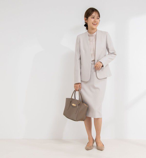 NOLLEY'S sophi「《セットアップ対応》ウォッシャブルウール調サージセミタイトスカート」|タイト|