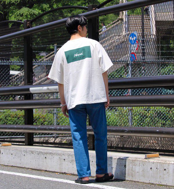 GLOSTER「【NANGA&times;GLOSTER】別注 ボックスロゴ バックプリント ラグランTシャツ」|Tシャツ・カットソー|