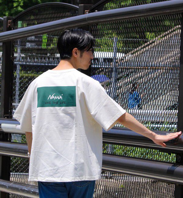 GLOSTER「【NANGA&times;GLOSTER】別注 ボックスロゴ バックプリント ラグランTシャツ」|Tシャツ・カットソー|