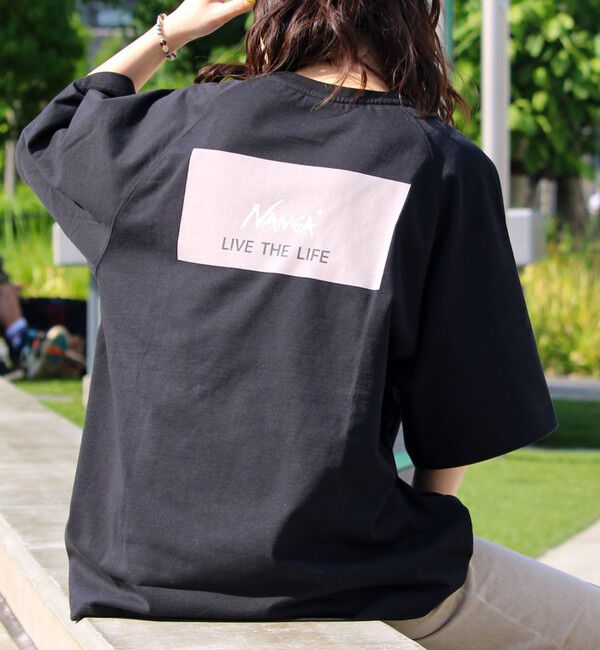 GLOSTER「【NANGA&times;GLOSTER】別注 ボックスロゴ バックプリント ラグランTシャツ」|Tシャツ・カットソー|