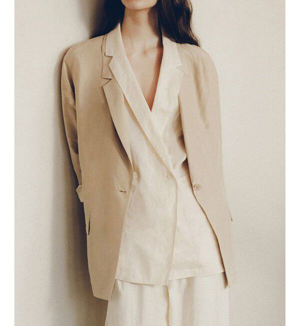SALON adam et rope'「[25SS]GENTLE SILK ジャケット【セットアップ対応・洗える】」|テーラードジャケット|ベージュ(27)
