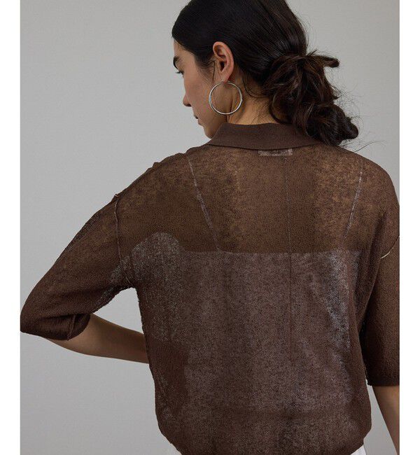 SALON adam et rope'「シアークレープクロップドポロシャツ」|ポロシャツ|