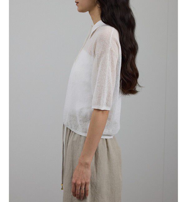 SALON adam et rope'「シアークレープクロップドポロシャツ」|ポロシャツ|