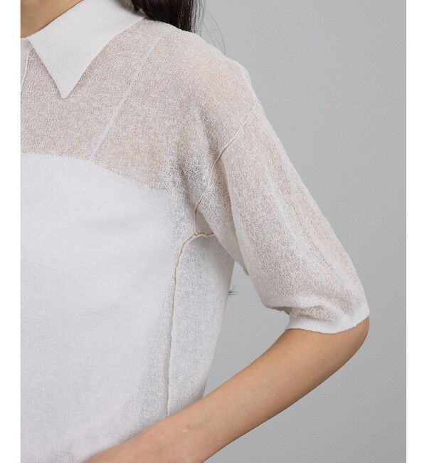 SALON adam et rope'「シアークレープクロップドポロシャツ」|ポロシャツ|