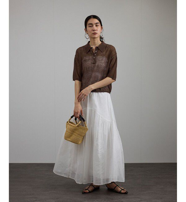 SALON adam et rope'「シアークレープクロップドポロシャツ」|ポロシャツ|