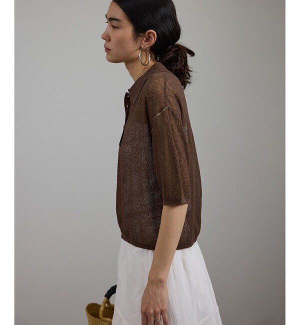 SALON adam et rope'「シアークレープクロップドポロシャツ」|ポロシャツ|