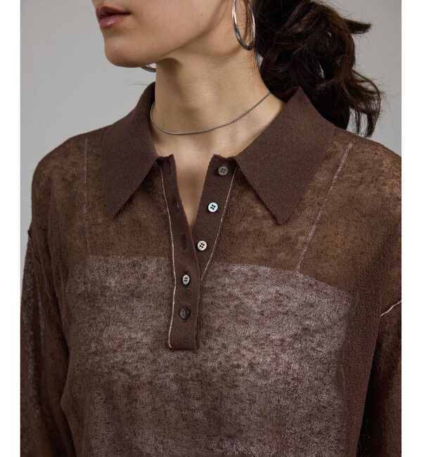 SALON adam et rope'「シアークレープクロップドポロシャツ」|ポロシャツ|