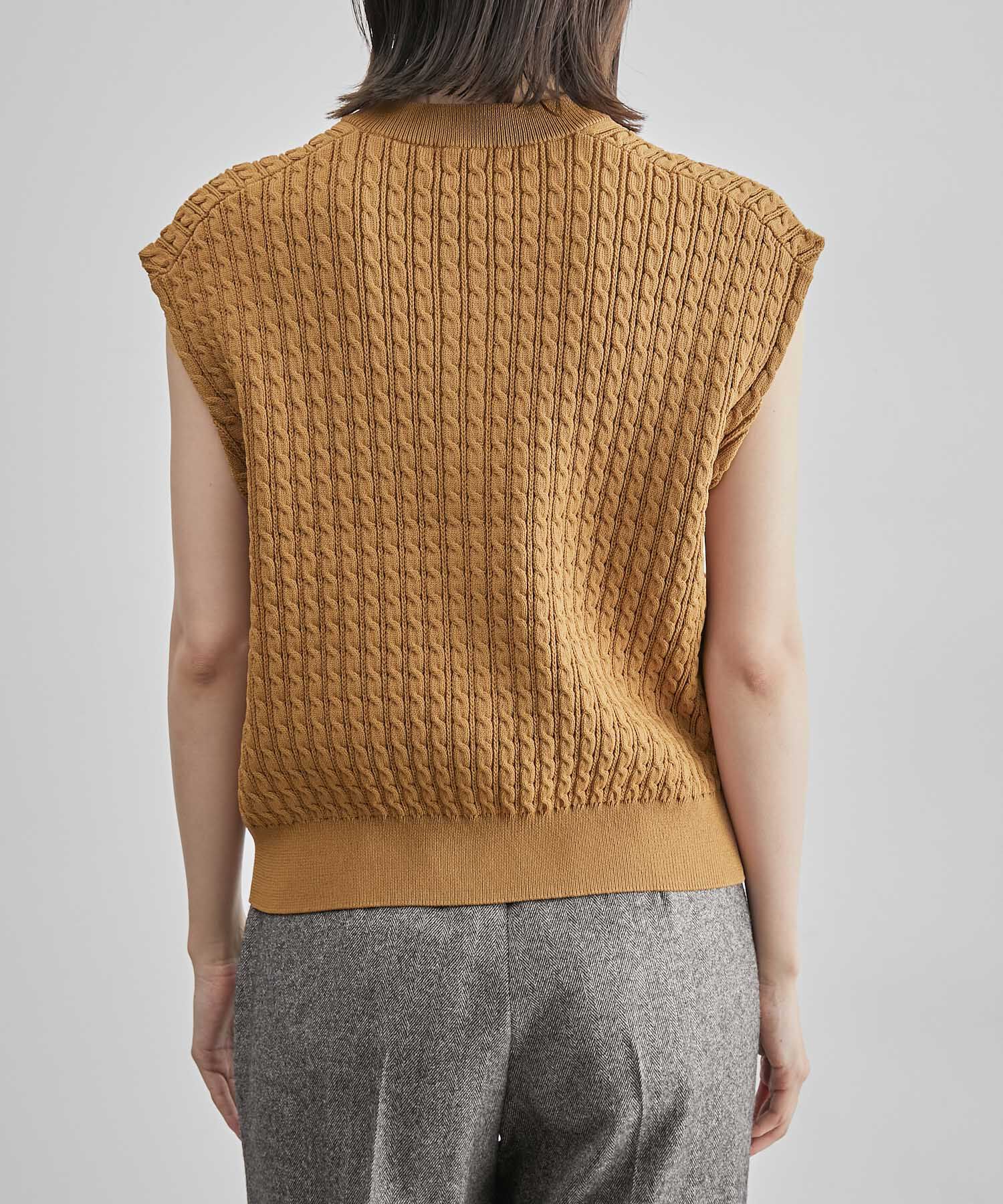 ROPE「メタルボタンケーブルニットベスト」|ベスト・ジレ|