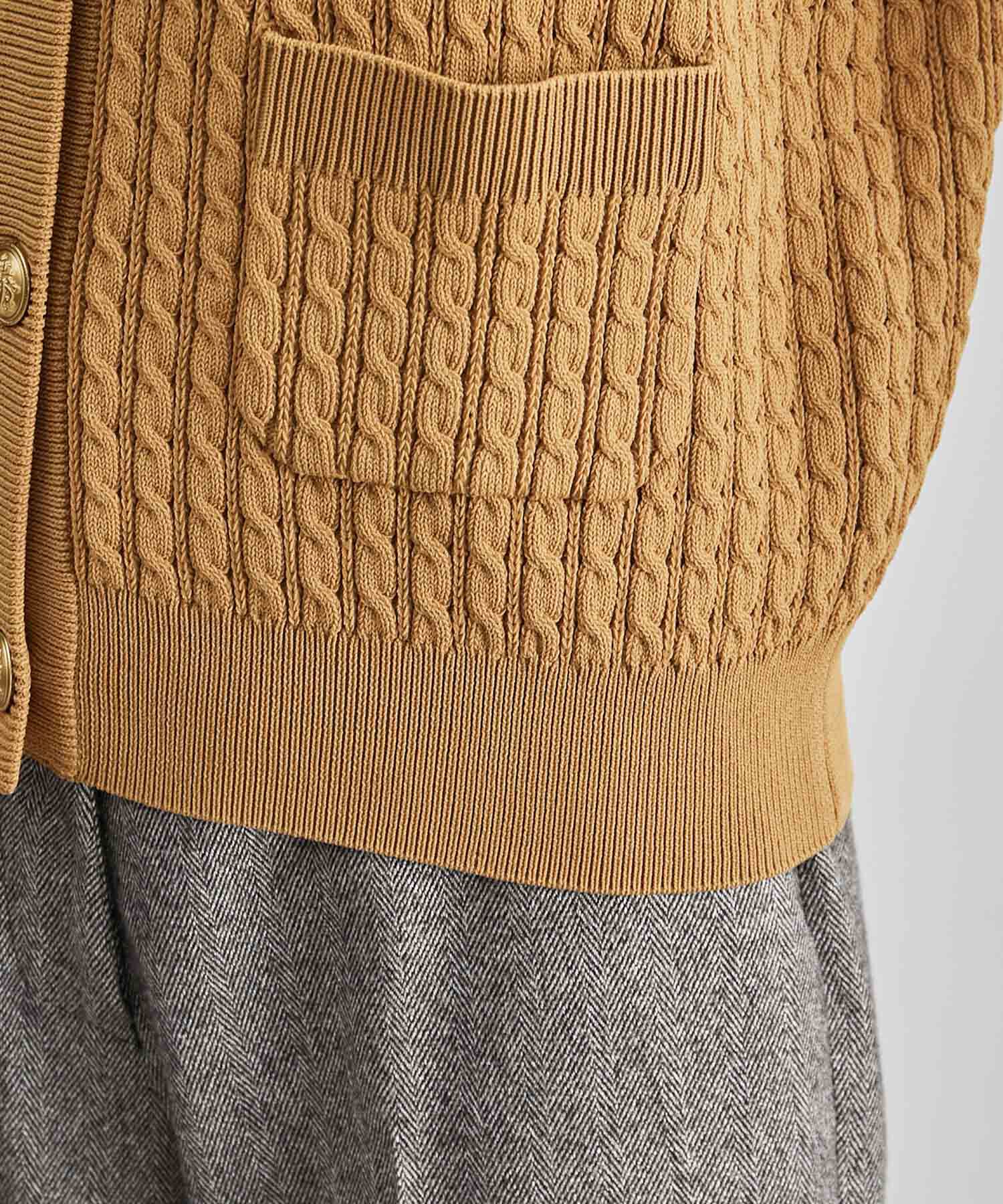 ROPE「メタルボタンケーブルニットベスト」|ベスト・ジレ|