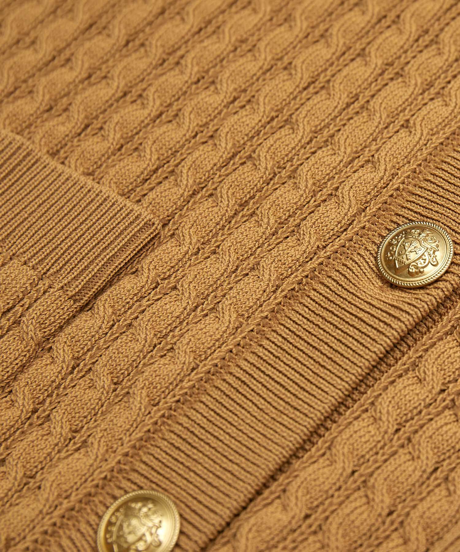 ROPE「メタルボタンケーブルニットベスト」|ベスト・ジレ|