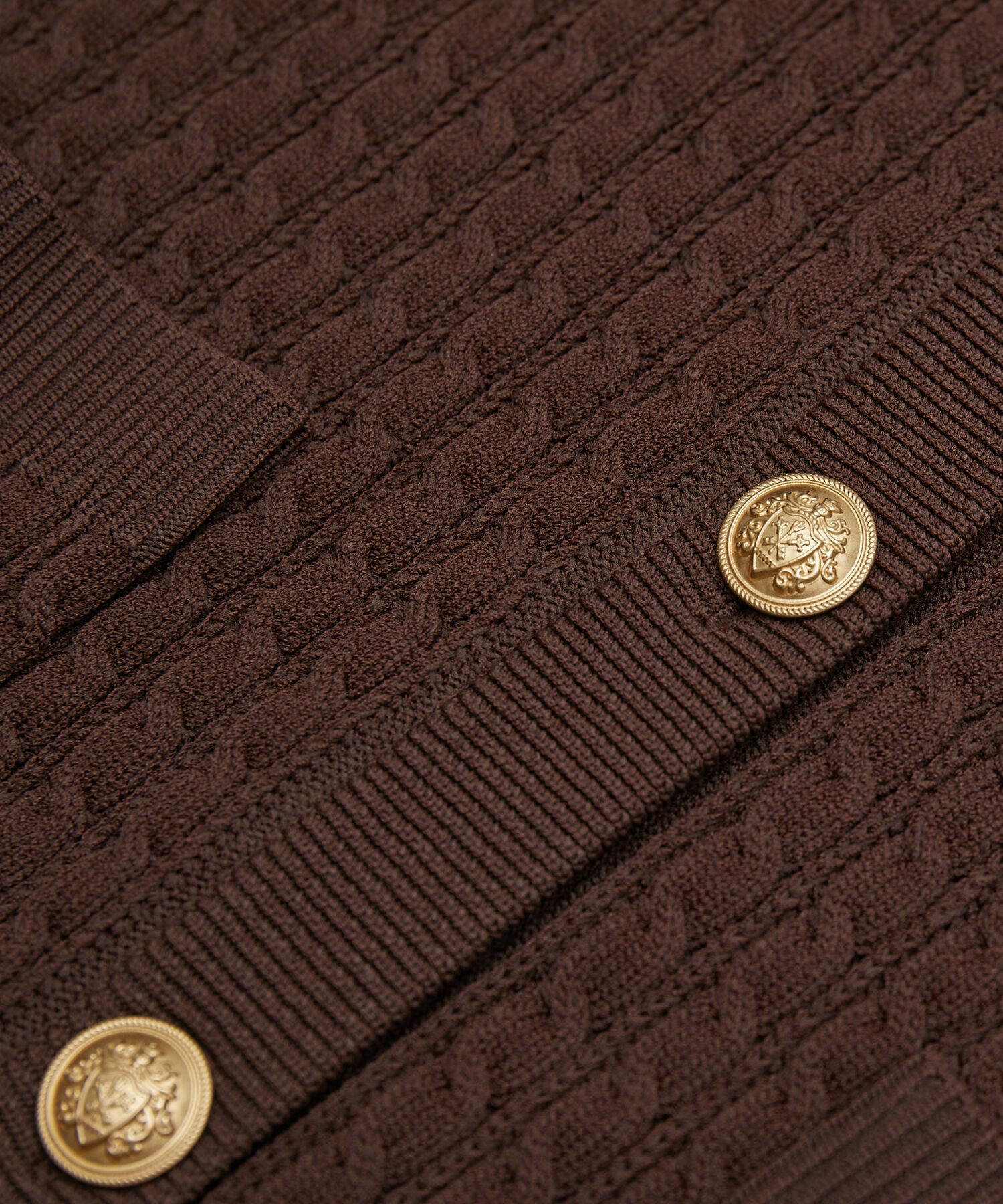 ROPE「メタルボタンケーブルニットベスト」|ベスト・ジレ|