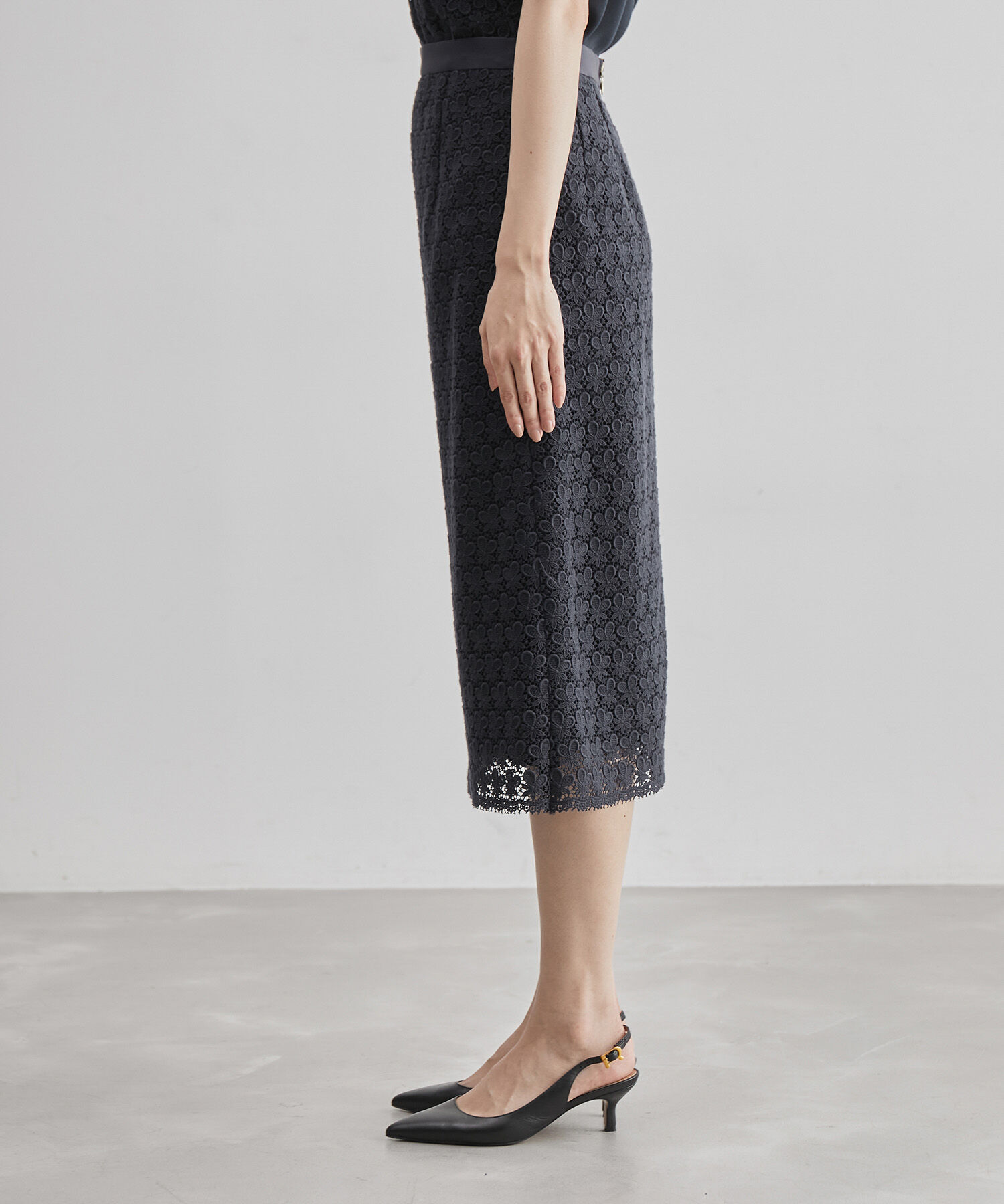 ROPE「コットンケミカルレースタイトスカート/セットアップ可能」|スカート|