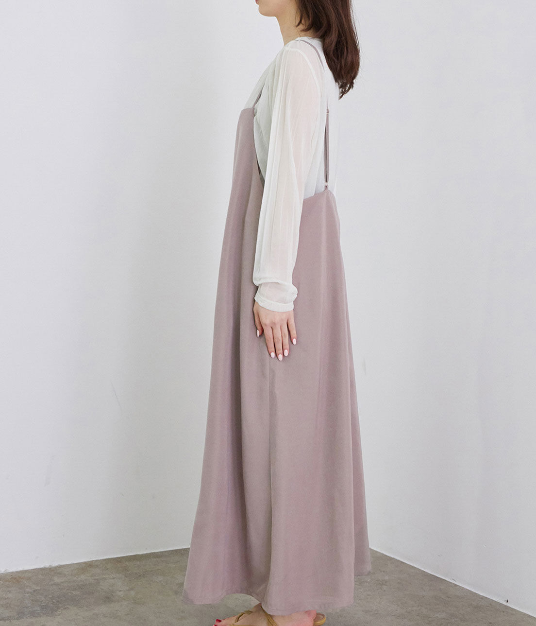 Rope&rsquo;Picnic「【WEB限定カラー:ピンク】微起毛エプロンキャミワンピース」|ワンピース|