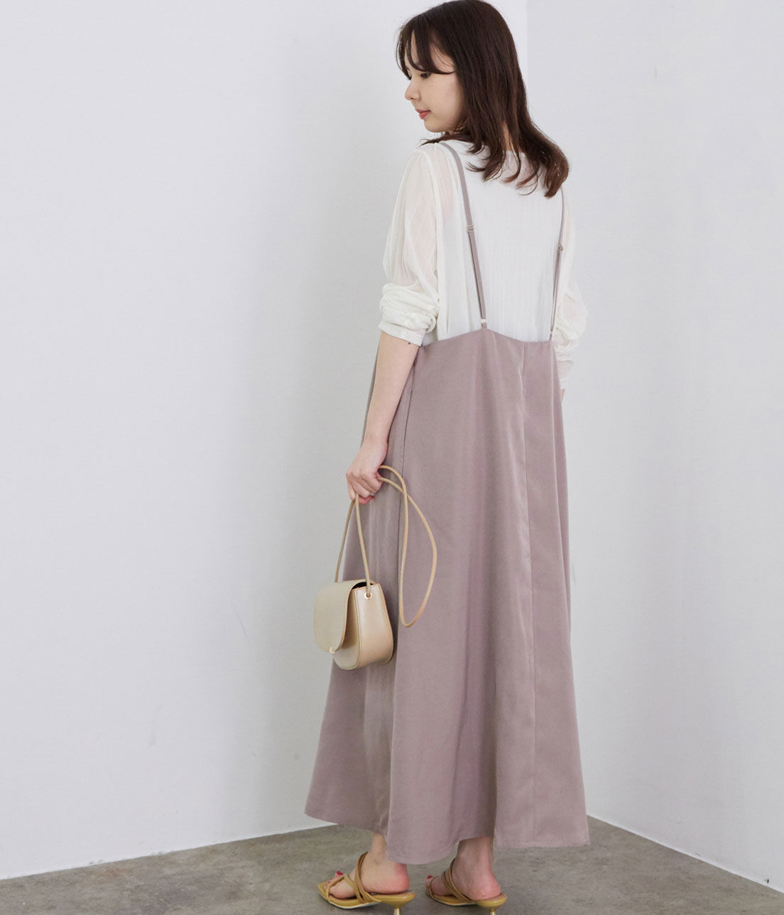 Rope&rsquo;Picnic「【WEB限定カラー:ピンク】微起毛エプロンキャミワンピース」|ワンピース|