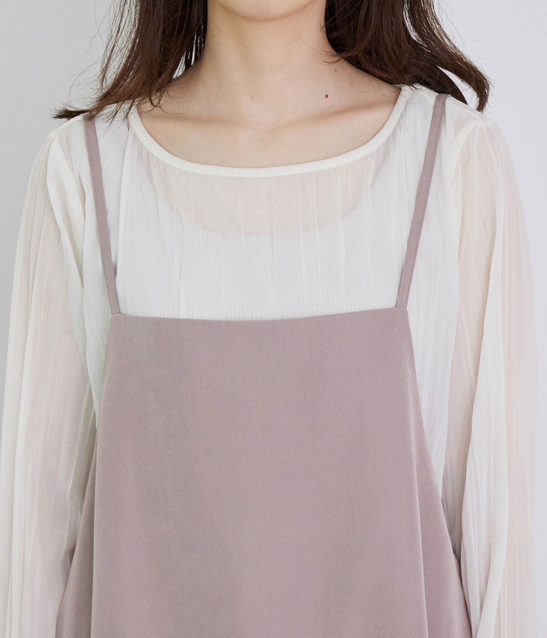 Rope&rsquo;Picnic「【WEB限定カラー:ピンク】微起毛エプロンキャミワンピース」|ワンピース|