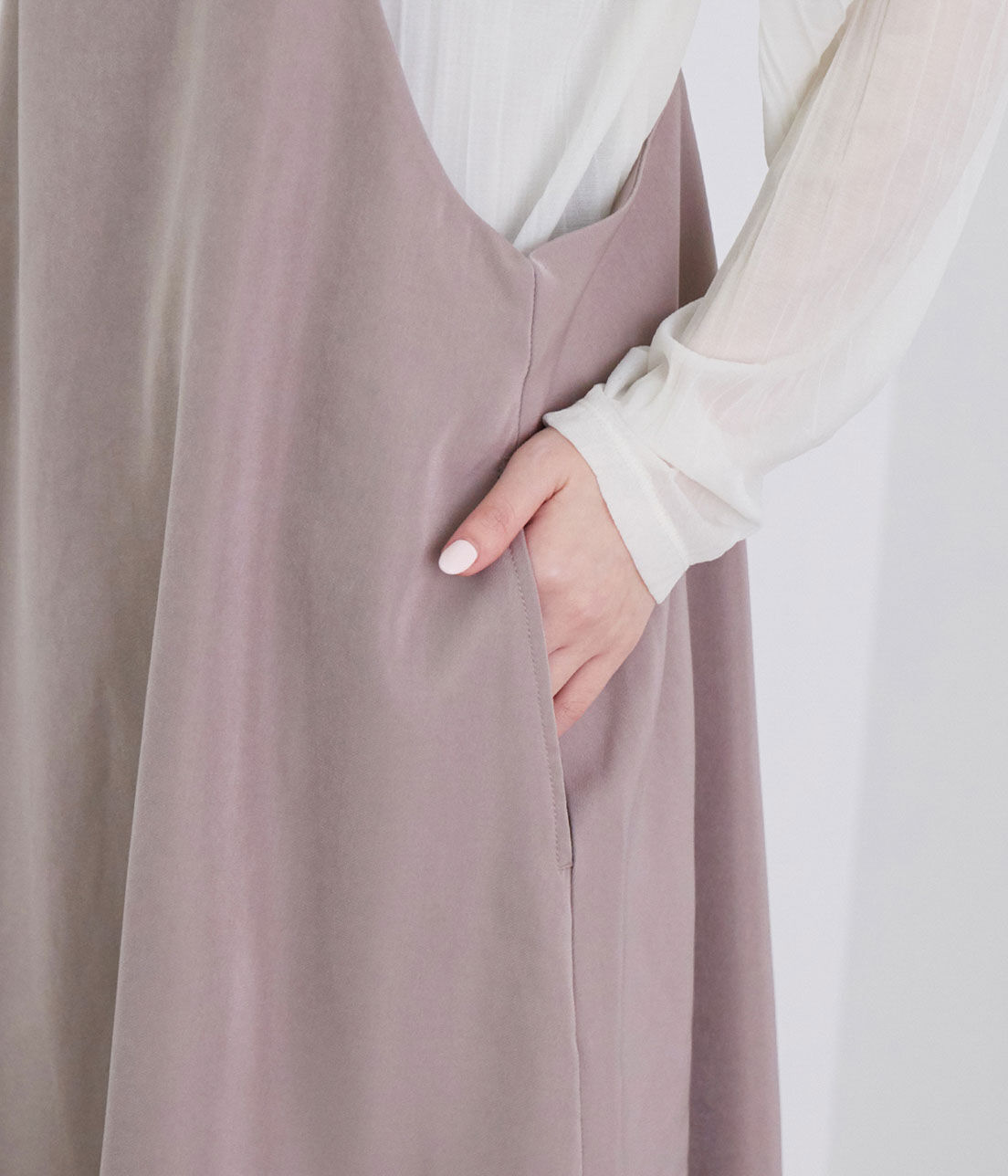 Rope&rsquo;Picnic「【WEB限定カラー:ピンク】微起毛エプロンキャミワンピース」|ワンピース|