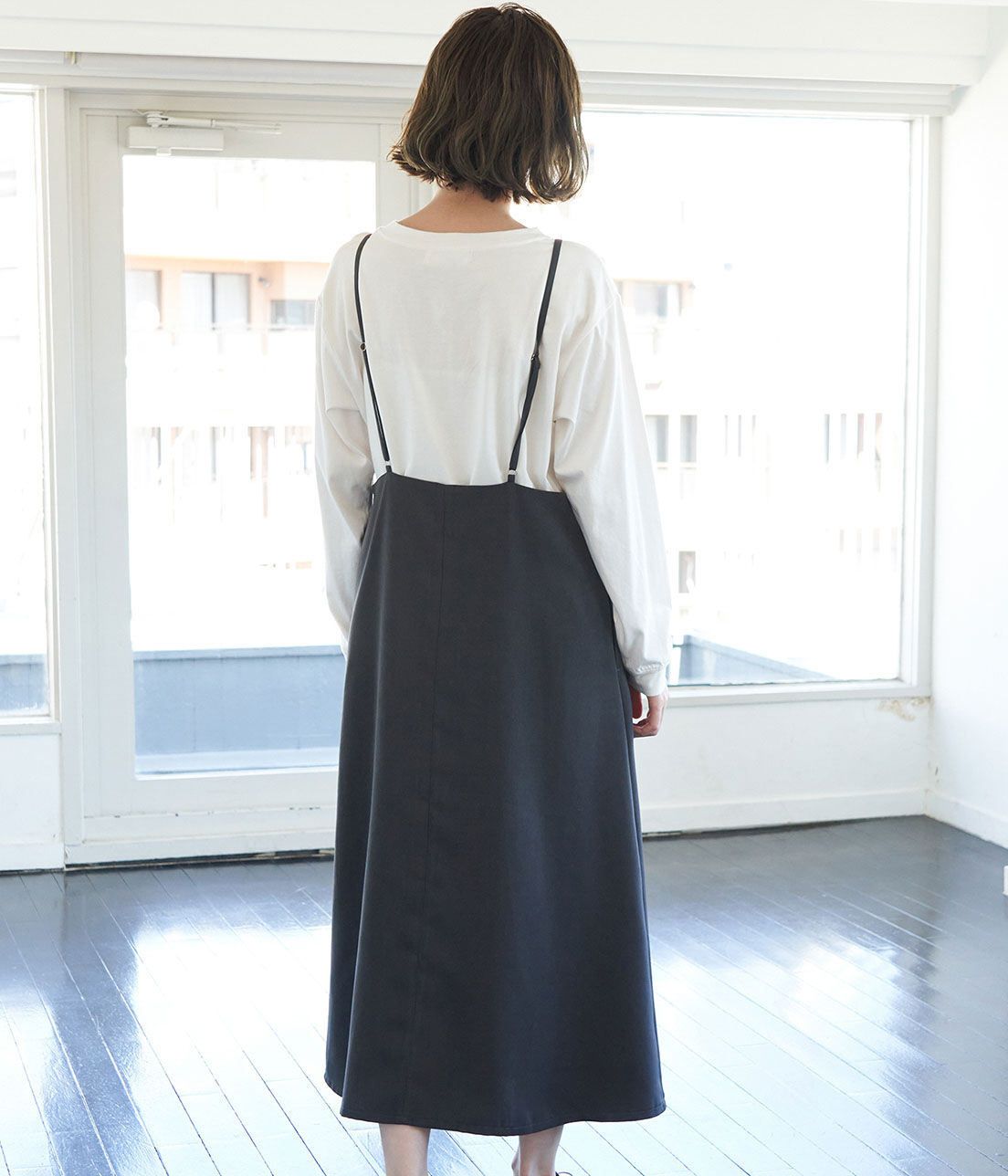 Rope&rsquo;Picnic「【WEB限定カラー:ピンク】微起毛エプロンキャミワンピース」|ワンピース|