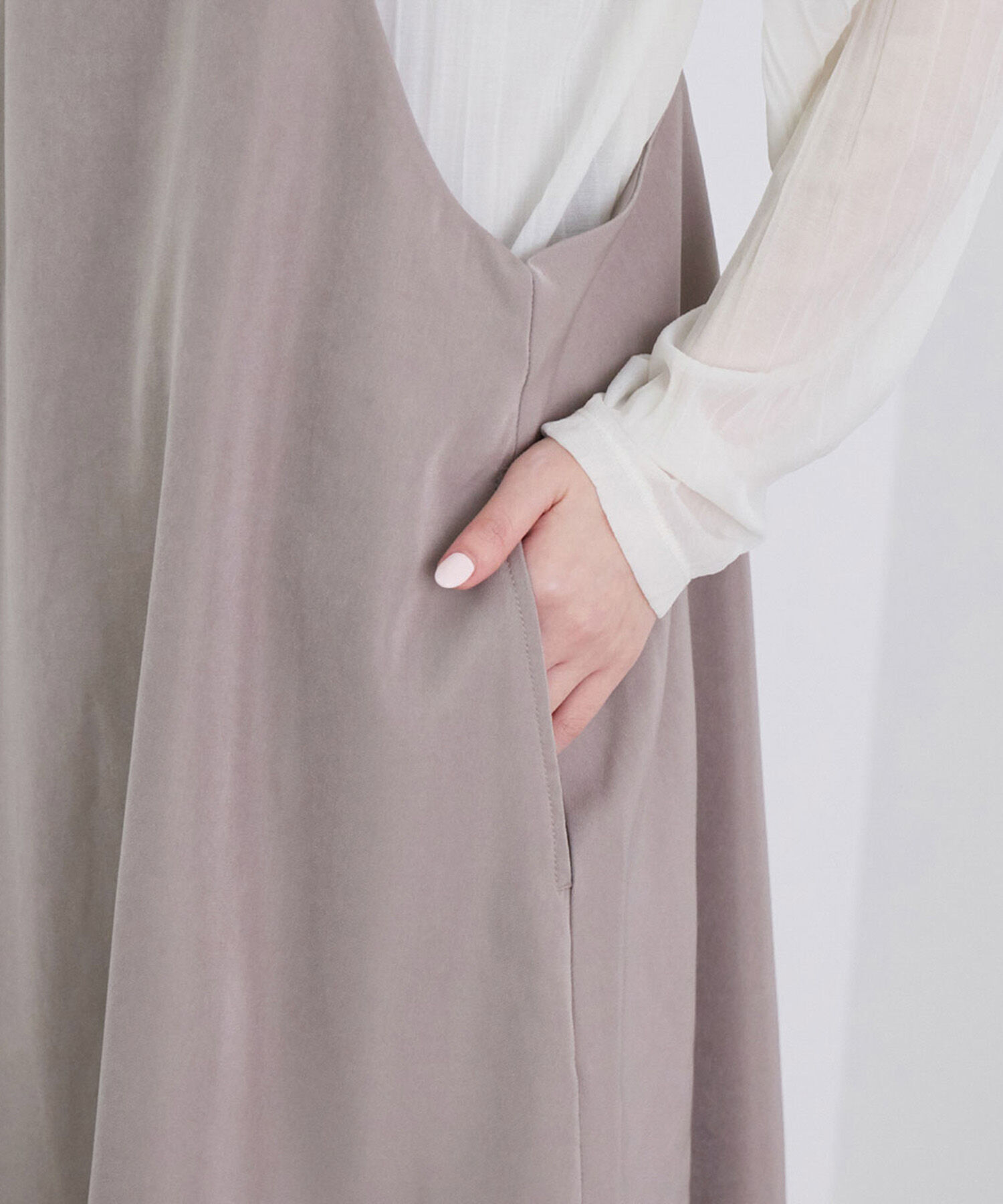 Rope&rsquo;Picnic「【WEB限定カラー:ピンク】微起毛エプロンキャミワンピース」|ワンピース|