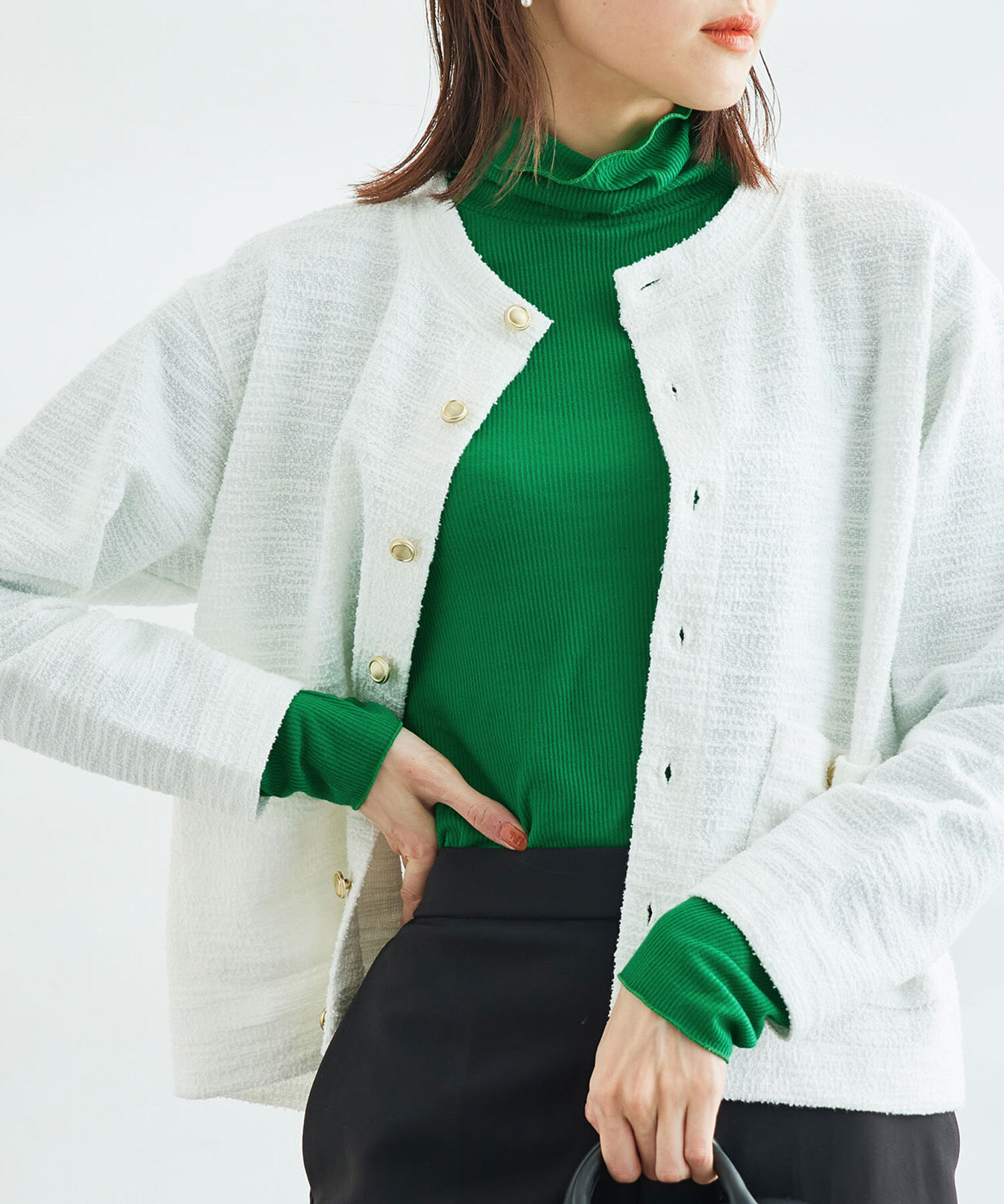 Rope&rsquo;Picnic「【WEB限定カラー:チャコール,オレンジ】シアーカットタートル」|Tシャツ・カットソー|