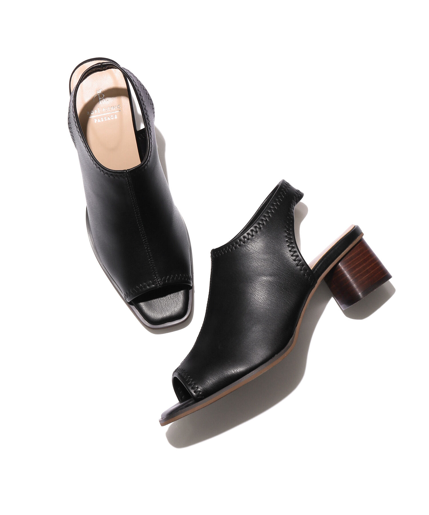 ROPE PICNIC PASSAGE「オープントゥソフトストレッチバックスリングミュール」|サンダル|