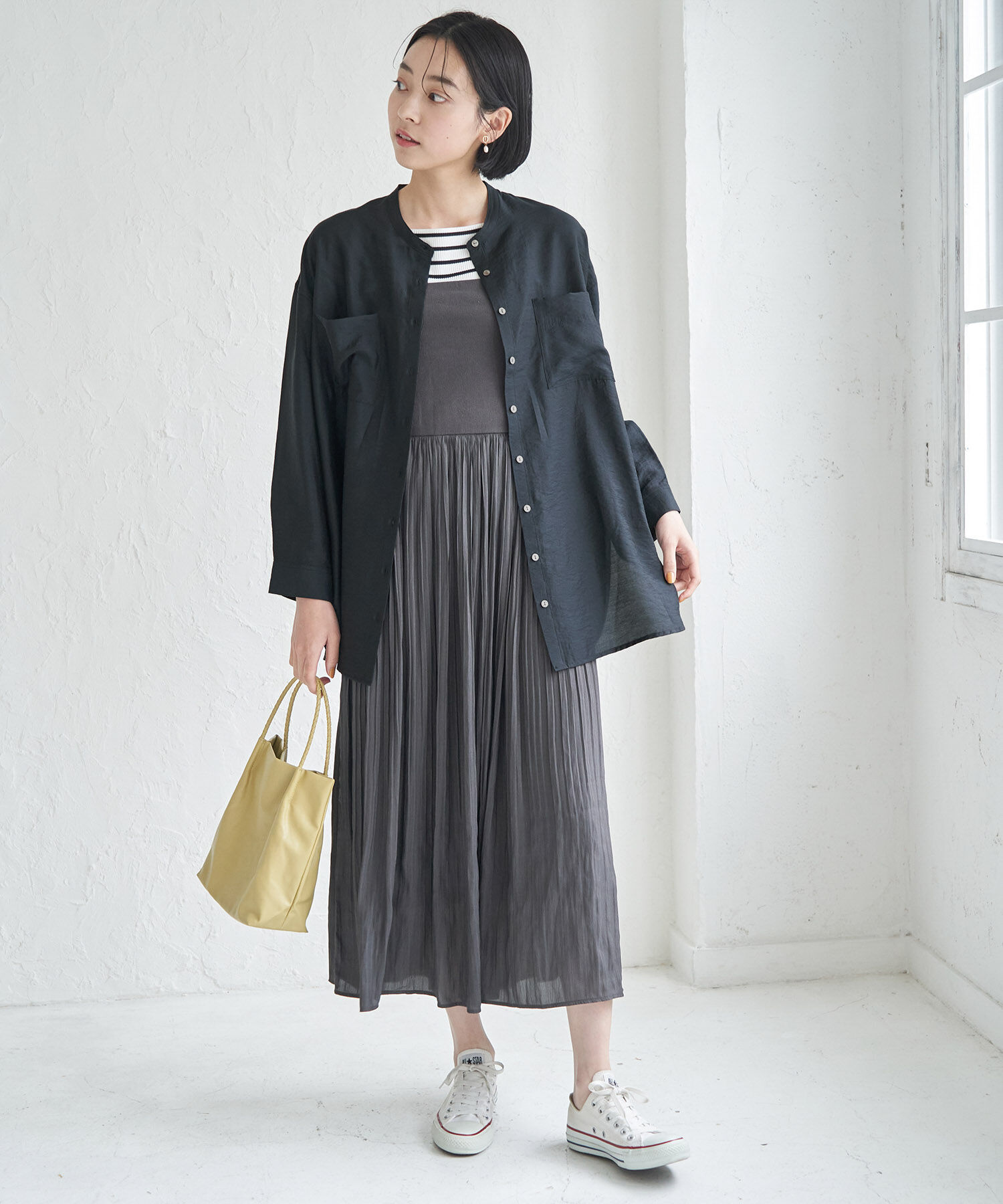 Rope&rsquo;Picnic「バンドカラーポケットシアーシャツ」|シャツ・ブラウス|