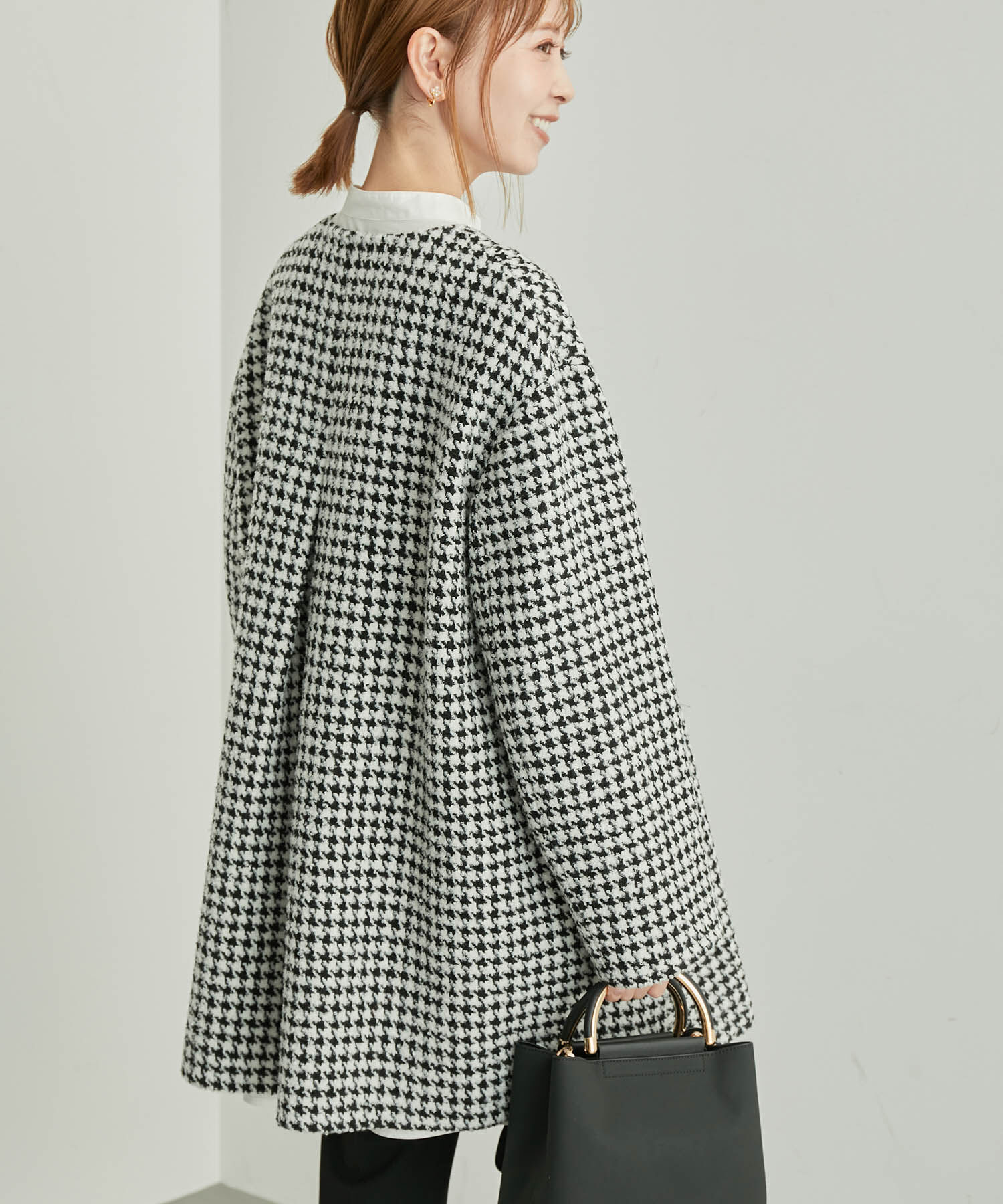Rope&rsquo;Picnic「【WEB限定カラー:チェック】ハウンドトゥースツイードミディ丈Aラインコート」|その他|