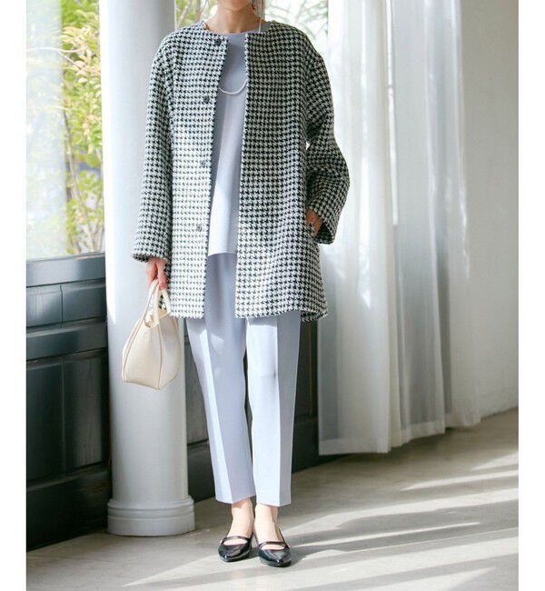 Rope&rsquo;Picnic「【WEB限定カラー:チェック】ハウンドトゥースツイードミディ丈Aラインコート」|その他|