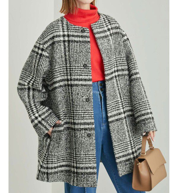 Rope&rsquo;Picnic「【WEB限定カラー:チェック】ハウンドトゥースツイードミディ丈Aラインコート」|その他|