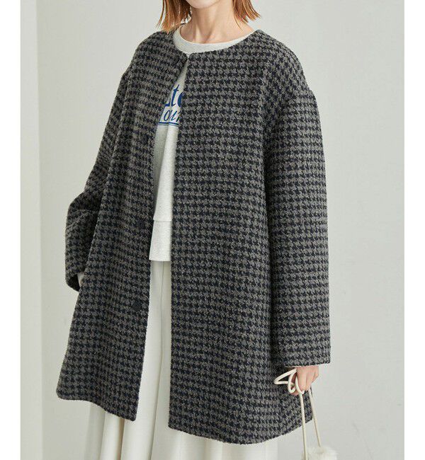 Rope&rsquo;Picnic「【WEB限定カラー:チェック】ハウンドトゥースツイードミディ丈Aラインコート」|その他|