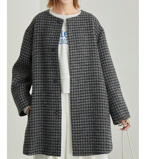 Rope&rsquo;Picnic「【WEB限定カラー:チェック】ハウンドトゥースツイードミディ丈Aラインコート」|その他|